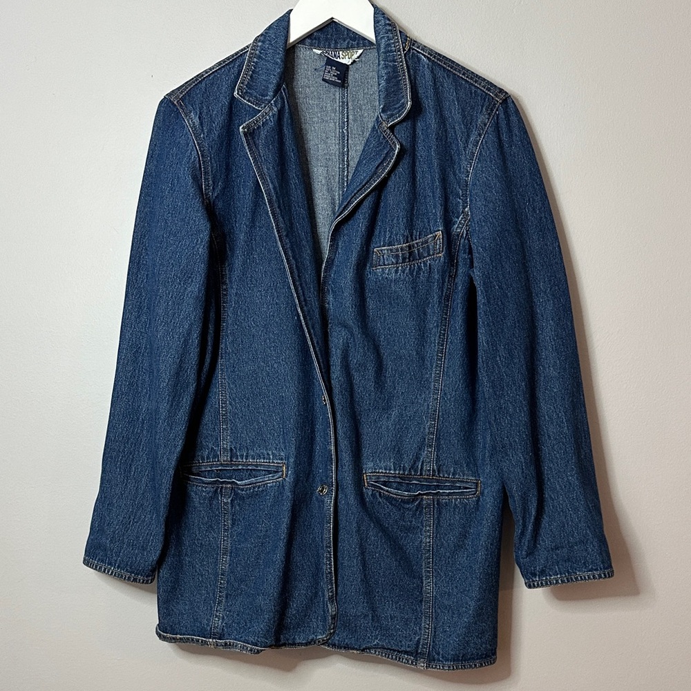 Adriana Sport VINTAGE Denim Blazer/Overcoat size M